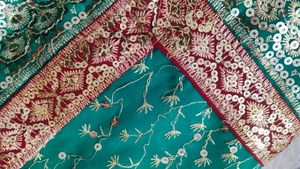 Green Embroidered Saree