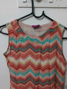 Boat Neck Sleeveless Kurti