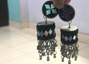 Mirror Jhumka Earrings
