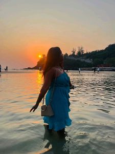 Blue Ruffled Mini Dress