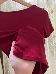 maroon Crop Top - Trendy &amp; Chic