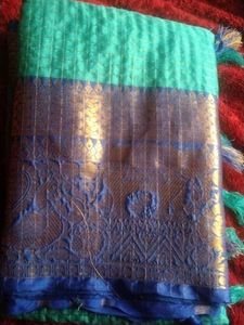 Elegant Teal & Blue Saree