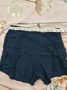 Ruffled Navy Blue Shorts