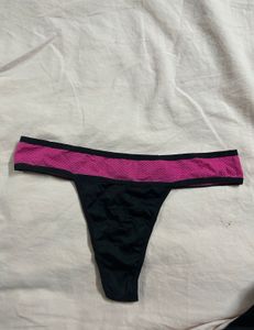 Pink & Black Thong