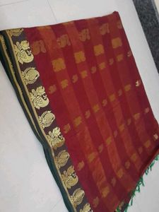 Kancheewaran Cotton Silk With Zari And Buttas