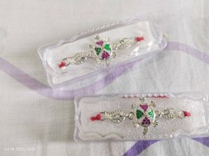 Turtle Design Silver Look Rakhi For Bhai