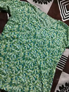 Green Floral Top