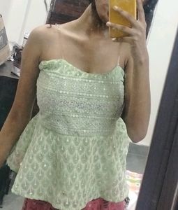 Light Green Top ..indo Western  Top