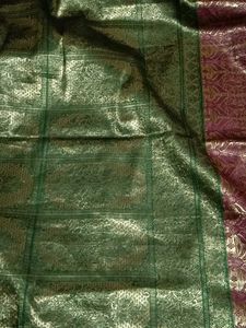 Purple &amp; Green Banarasi Silk Saree