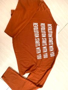 Urbanic Rusty Full Sleeves Crop Top Women