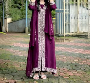 Semi PartyWear Aline Gown, Pant Duppata Set