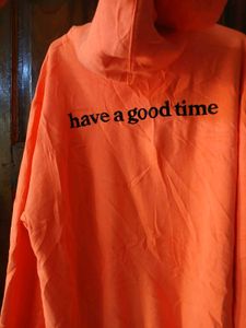 Thrifted Oversized Neon Orange Hoodie