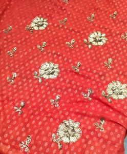 Saree Diwali Offer Rust full work kasab chamki/Sty
