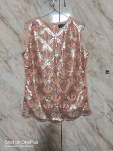 Sequin Embellished Sleeveless Top