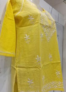 Yellow Embroidered Kurta