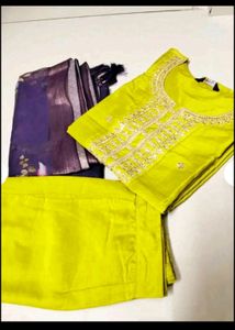 Women Fully Embroidered Kurta Pant Dupatta Sets