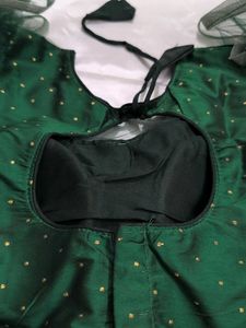 Green Embellished Blouse Party Wear