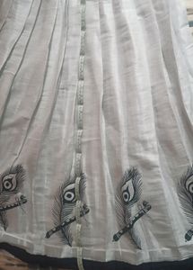 Ethnic Kerala Mylpeeli Design Pattu Pavada