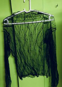 Cute Transparent Black Lace Top