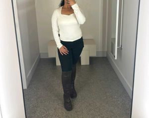 Square Neck Long Sleeve Top