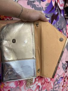 Chrome Metallic Colours Party Wear Clutch