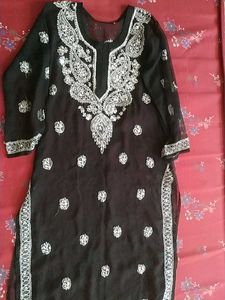 Elegant Black Embroidered Kurti