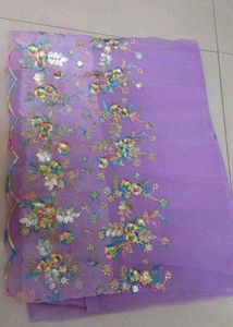 Emerald Levender Embroidered Saree