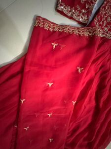 Red Embroidered Kurta Set
