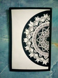 Mandala Painting For Wall (A5 Size) &amp; Hair Claw