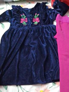 Combo OfKid Girl Winter Frock With Stocking