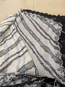 Printed Black Scarf