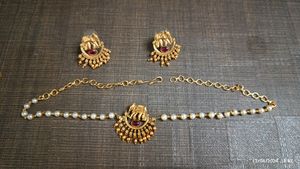 DTraditional Pearl Necklace With Elephant Pentant