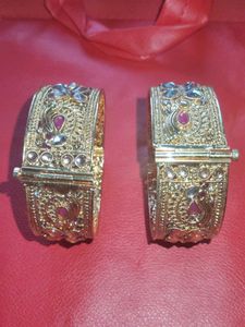 Gold-toned Indian Bangles (Set of 2)