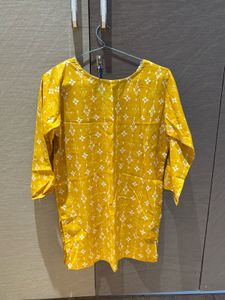 Yellow Printed Kurta