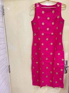 Pink &amp; Gold Polka Dot Dress