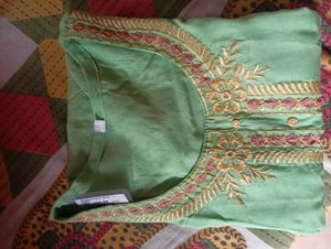 Green Embroidered Kurti