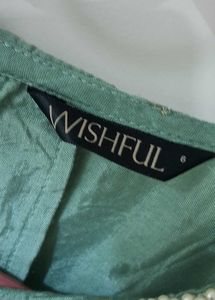 Wishful By W Light Green Flared Dress-Drape Set