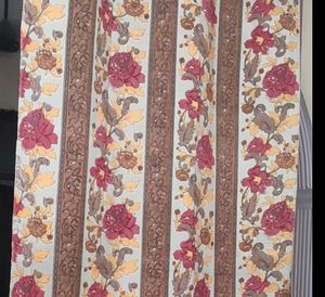 Rose Floral Printed 9 Feet 3 Curtains