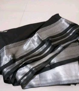 Silver Black Banarasi Silk Saree