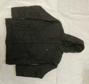 Black Hooded Padded Jacket