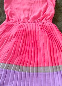 Hot Pink Pleated Dress
