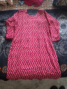 Red Printed Kurta Set