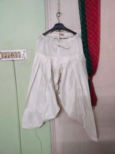 White Cotton Palazzos(Waist-26inches To 34 Inches)