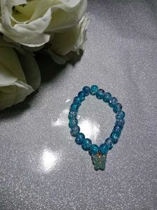 Blue Beaded Butterfly Bracelet