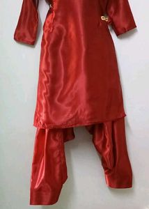 Red Satin Salwar Suit