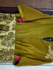 Elegant Ethnic olive green Gown