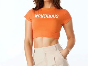 Orange Graphic Crop Top