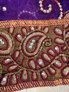 Purple heavy work Saree