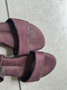 Burgundy Ankle Strap Sandals