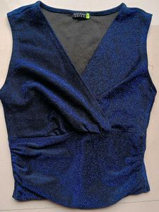 Sparkly Blue Sleeveless Top